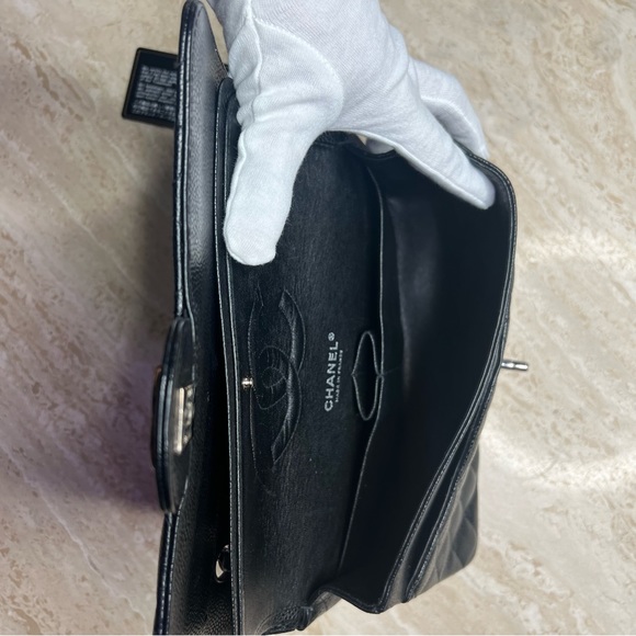 Chanel Classic Double Flap In Black Caviar SHW (2005-2006) - Picture 9 of 14